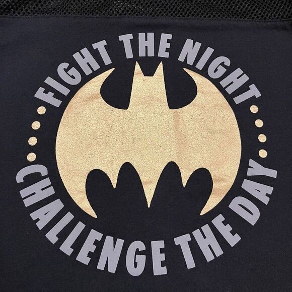 DC Comics Batman Black Mesh Football Jersey Shirt Junior’s Small - Picture 2 of 5